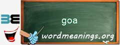 WordMeaning blackboard for goa
